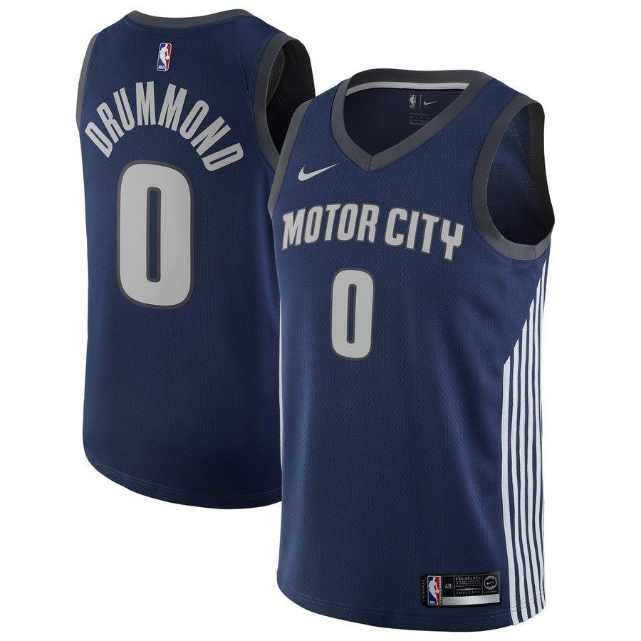 Andre Drummond #0 Detroit Pistons Blue Mens Swingman Jersey