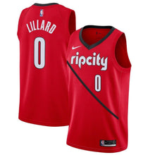 Load image into Gallery viewer, Damian Lillard #0 Portland Trail Blazers Red 2018/19 Mens Swingman Jersey