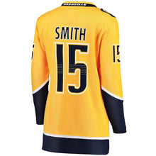 Load image into Gallery viewer, Craig Smith #15 Nashville Predators Women's Gold Breakaway Player Jersey