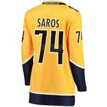 Load image into Gallery viewer, Juuse Saros Nashville Predators Women's Gold Breakaway Player Jersey