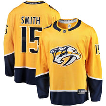 Load image into Gallery viewer, Craig Smith #15 Nashville Predators Youth Gold Breakaway Player Jersey