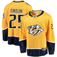 Load image into Gallery viewer, Alexei Emelin #25 Nashville Predators Youth Gold Breakaway Player Jersey