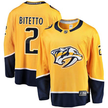 Load image into Gallery viewer, Anthony Bitetto #2 Nashville Predators Youth Gold Breakaway Player Jersey