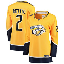 Load image into Gallery viewer, Anthony Bitetto #2 Nashville Predators Women&#39;s Gold Breakaway Player Jersey