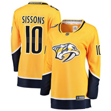 Load image into Gallery viewer, Colton Sissons #10 Nashville Predators Women's Gold Breakaway Player Jersey