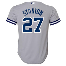Load image into Gallery viewer, Giancarlo Stanton #27 New York Yankees Youth Gray Road Official Team Cool Base Player Jersey