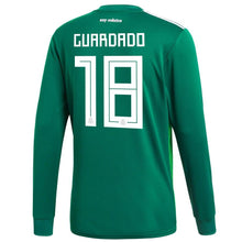 Load image into Gallery viewer, Andres Guardado #18 Mexico National Team Green 2018 Home Replica Long Sleeve Jersey