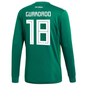 Andres Guardado #18 Mexico National Team Green 2018 Home Replica Long Sleeve Jersey