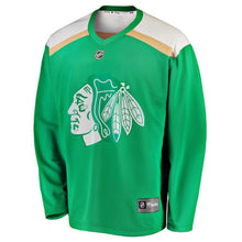 Load image into Gallery viewer, Chicago Blackhawks Green 2019 St. Patrick's Day Replica Jersey