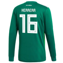 Load image into Gallery viewer, Hector Herrera #16 Mexico National Team Green 2018 Home Replica Long Sleeve Jersey