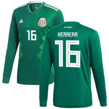Load image into Gallery viewer, Hector Herrera #16 Mexico National Team Green 2018 Home Replica Long Sleeve Jersey