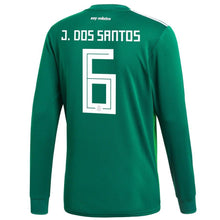 Load image into Gallery viewer, Jonathan dos Santos #6 Mexico National Team Green 2018 Home Replica Long Sleeve Jersey