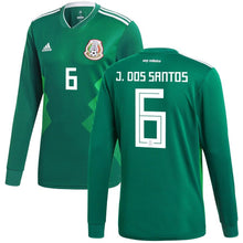 Load image into Gallery viewer, Jonathan dos Santos #6 Mexico National Team Green 2018 Home Replica Long Sleeve Jersey