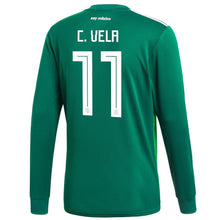 Load image into Gallery viewer, Carlos Vela #11 Mexico National Team Green 2018 Home Replica Long Sleeve Jersey