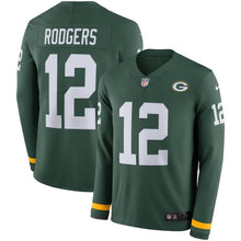 Load image into Gallery viewer, Aaron Rodgers Green Bay Packers Green Therma Long Sleeve Jersey