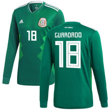 Load image into Gallery viewer, Andres Guardado #18 Mexico National Team Green 2018 Home Replica Long Sleeve Jersey