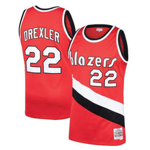 Load image into Gallery viewer, Clyde Drexler #22 Portland Trail Blazers Red Hardwood Classics Mens Swingman Jersey