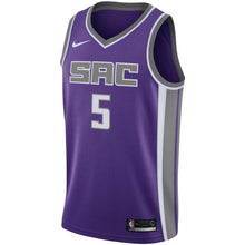 Load image into Gallery viewer, De'Aaron Fox #5 Sacramento Kings Purple Mens Swingman Jersey - Icon Edition