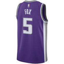 Load image into Gallery viewer, De'Aaron Fox #5 Sacramento Kings Purple Mens Swingman Jersey - Icon Edition