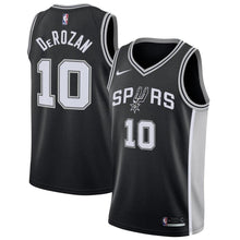 Load image into Gallery viewer, DeMar DeRozan #10 San Antonio Spurs Black Mens Swingman Jersey - Icon Edition