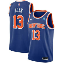 Load image into Gallery viewer, Joakim Noah #13 New York Knicks Royal Mens Swingman Sponsor Patch Jersey - Icon Edition