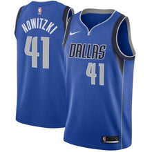 Load image into Gallery viewer, Dirk Nowitzki #41 Dallas Mavericks Royal Mens Swingman Jersey