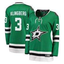 Load image into Gallery viewer, John Klingberg #3 Dallas Stars Women's Kelly Green Breakaway Player Jersey