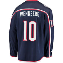 Load image into Gallery viewer, Alexander Wennberg #10 Columbus Blue Jackets Navy Breakaway Jersey