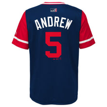 Load image into Gallery viewer, Freddie Freeman "Andrew" #5 Atlanta Braves Youth Navy/Red 2018 Players' Weekend Jersey