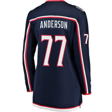 Load image into Gallery viewer, Josh Anderson #77 Columbus Blue Jackets Women's Navy Breakaway Jersey