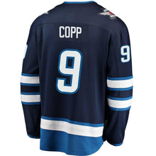 Load image into Gallery viewer, Andrew Copp #9 Winnipeg Jets Navy Breakaway Replica Jersey