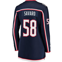 Load image into Gallery viewer, David Savard #58 Columbus Blue Jackets Women's Navy Breakaway Jersey