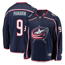 Load image into Gallery viewer, Artemi Panarin # 9 Columbus Blue Jackets Navy Breakaway Jersey
