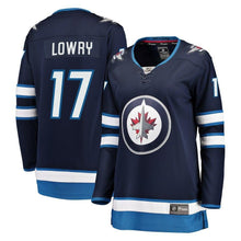 Load image into Gallery viewer, Adam Lowry#17  Winnipeg Jets Women&#39;s Navy Breakaway Jersey