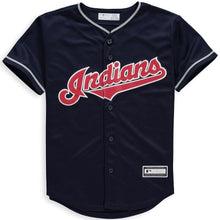 Load image into Gallery viewer, Corey Kluber #28 Cleveland Indians Youth Navy Alternate Cool Base Replica Player Jersey