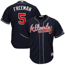Load image into Gallery viewer, Freddie Freeman #5 Atlanta Braves Navy 2019 Alternate Official Cool Base Player Jersey