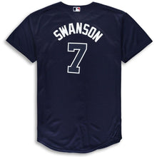 Load image into Gallery viewer, Dansby Swanson #7 Atlanta Braves Youth Navy Alternate Official Cool Base Player Jersey