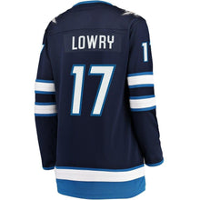 Load image into Gallery viewer, Adam Lowry#17  Winnipeg Jets Women&#39;s Navy Breakaway Jersey