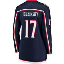 Load image into Gallery viewer, Brandon Dubinsky #17 Columbus Blue Jackets Women's Navy Breakaway Jersey