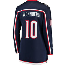 Load image into Gallery viewer, Alexander Wennberg #10 Columbus Blue Jackets Women&#39;s Navy Breakaway Jersey