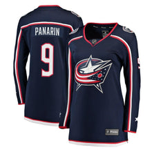 Load image into Gallery viewer, Artemi Panarin #9 Columbus Blue Jackets Women's Navy Breakaway Jersey
