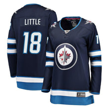 Load image into Gallery viewer, Bryan Little #18 Winnipeg Jets Women's Navy Breakaway Jersey