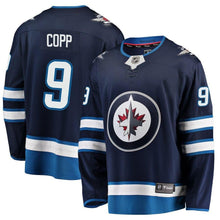 Load image into Gallery viewer, Andrew Copp #9 Winnipeg Jets Navy Breakaway Replica Jersey