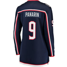 Load image into Gallery viewer, Artemi Panarin #9 Columbus Blue Jackets Women's Navy Breakaway Jersey