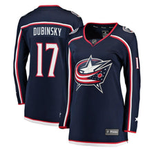 Load image into Gallery viewer, Brandon Dubinsky #17 Columbus Blue Jackets Women's Navy Breakaway Jersey