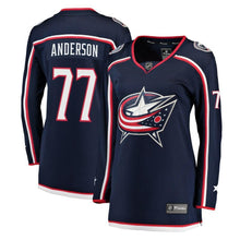 Load image into Gallery viewer, Josh Anderson #77 Columbus Blue Jackets Women's Navy Breakaway Jersey