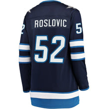 Load image into Gallery viewer, Jack Roslovic #52 Winnipeg Jets Women's Navy Breakaway Jersey