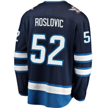Load image into Gallery viewer, Jack Roslovic #52 Winnipeg Jets Navy Breakaway Replica Jersey