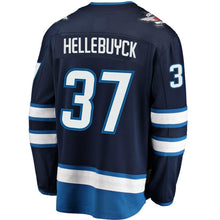 Load image into Gallery viewer, Connor Hellebuyck #37 Winnipeg Jets Navy Breakaway Replica Jersey