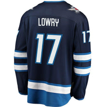 Load image into Gallery viewer, Adam Lowry #17 Winnipeg Jets Navy Breakaway Replica Jersey